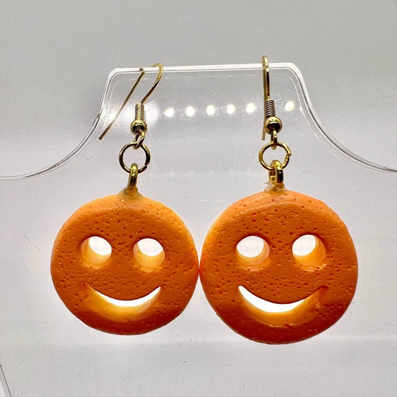 Smiley Tater Tots Earrings - Potato Earrings - Food Earrings - Smiley Face Earri - Picture 1 of 10